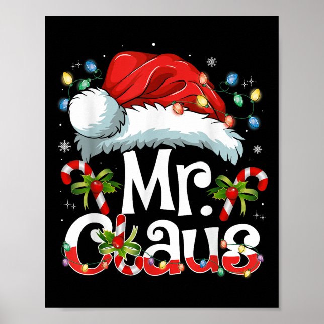 Mr And Mrs Claus Couples Matching Christmas Pajama Poster (Front)