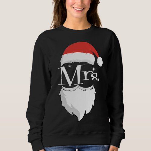 Mr and Mrs Claus Couples Matching Christmas Pajama Sweatshirt