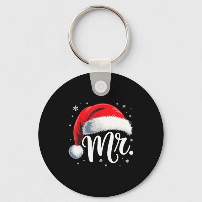 Mr And Mrs Claus Couples Matching  Keychain (Front)