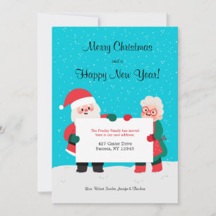 Mr and Mrs Claus Moved Holiday Card