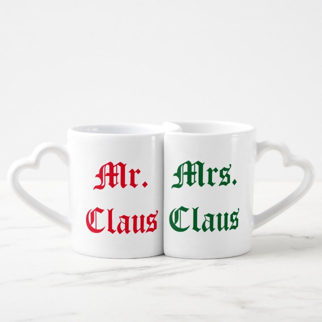 Mr. and Mrs. Claus Mugs (Front Nesting)