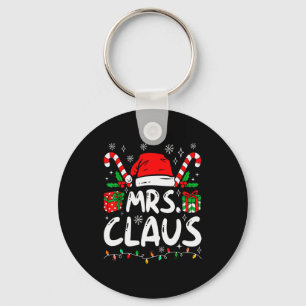Mr And Mrs Claus Santa Hat Couples Family Christma Keychain