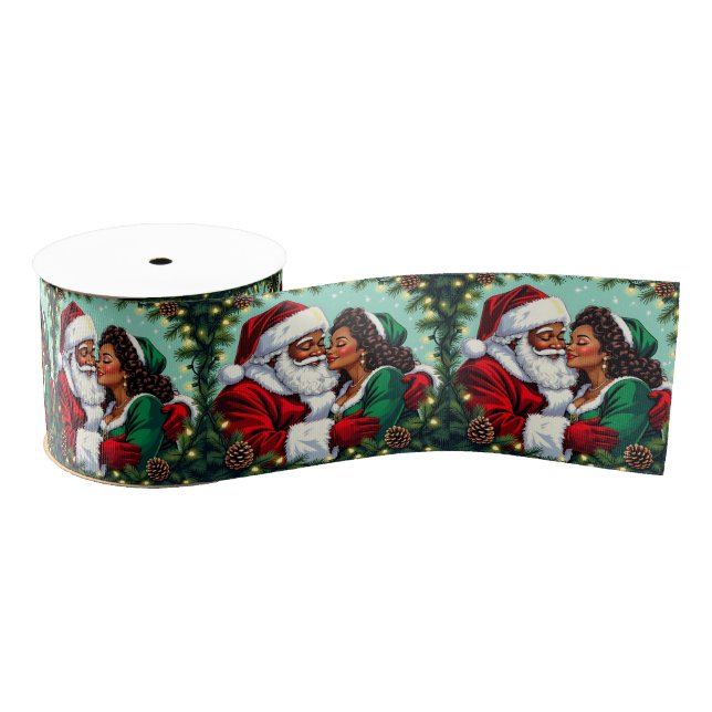 Mr and Mrs Claus Sweet Christmas  Grosgrain Ribbon (Spool)