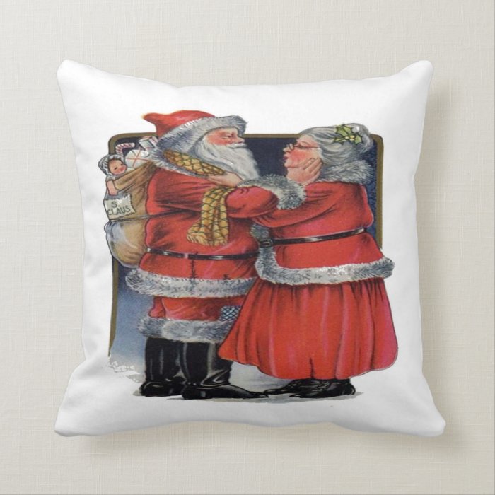 Mr and Mrs Claus Throw Pillow