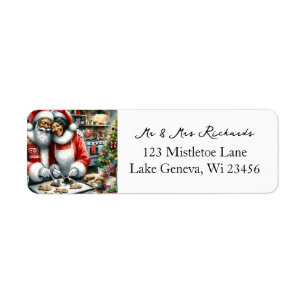Mr and Mrs Clause Cute Christmas Label
