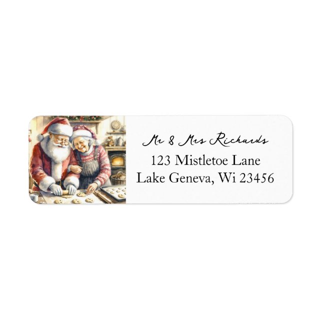 Mr and Mrs Clause Cute Christmas  Label (Front)