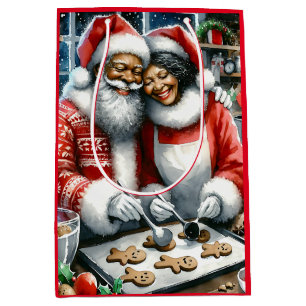 Mr and Mrs Clause Cute Christmas Medium Gift Bag