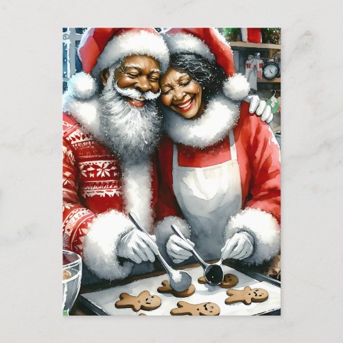 Mr and Mrs Clause Cute Christmas Personalized Holiday Postcard
