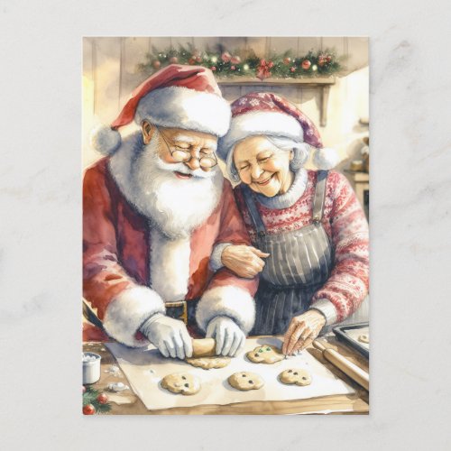 Mr and Mrs Clause Cute Christmas Personalized Holiday Postcard