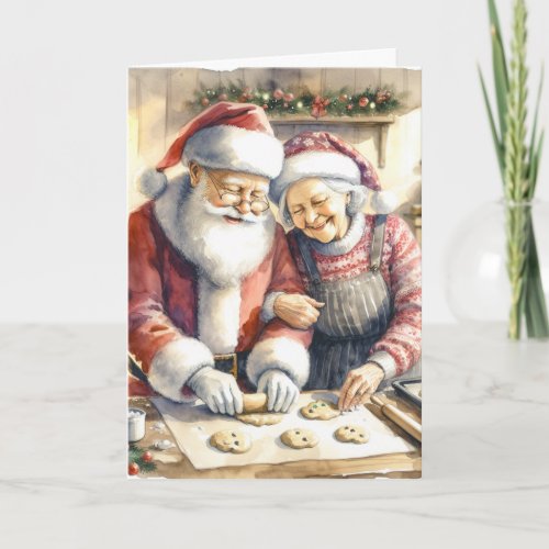 Mr and Mrs Clause Cute Personalized Christmas  Card