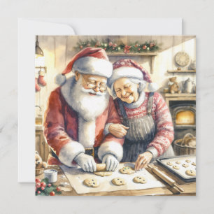 Mr and Mrs Clause Cute Personalized Christmas Card