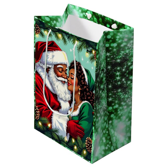 Mr and Mrs Clause Sweet Christmas  Medium Gift Bag (Front Angled)