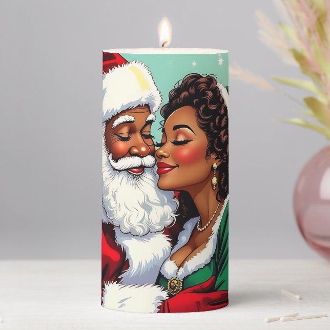 Mr and Mrs Clause Sweet Christmas  Pillar Candle (In Situ)