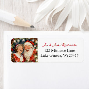 Mr and Mrs Clause Sweet Vintage Christmas  Label