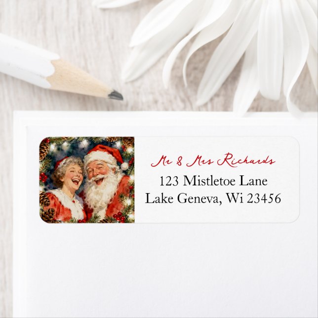 Mr and Mrs Clause Sweet Vintage Christmas  Label (Insitu)