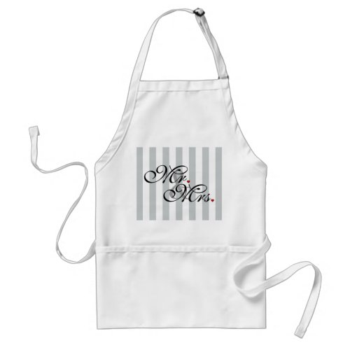 Mr and Mrs Click to Customize Color Stripes Adult Apron
