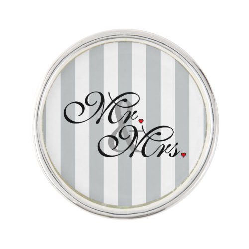 Mr and Mrs Click to Customize Color Stripes Pin