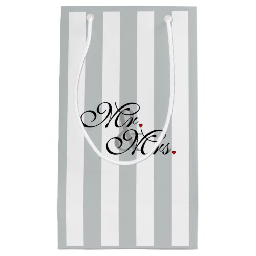 Mr and Mrs Click to Customize Color Stripes Small Gift Bag