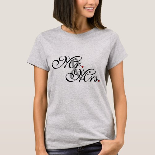 Mr and Mrs Click to Customize Color Stripes T_Shirt