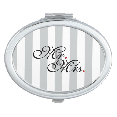 Mr and Mrs Click to Customize Color Stripes Vanity Mirror