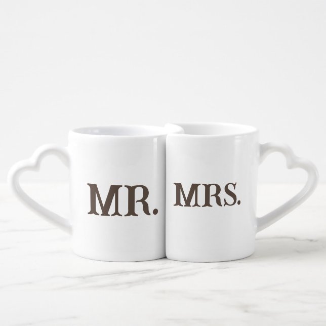 MR. and MRS.  Coffee Mug Set (Front Nesting)