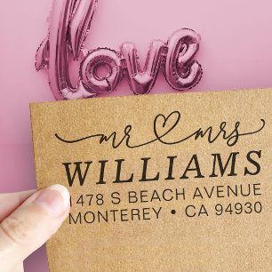 Mr And Mrs Couple Return Address Self-inking Stamp
