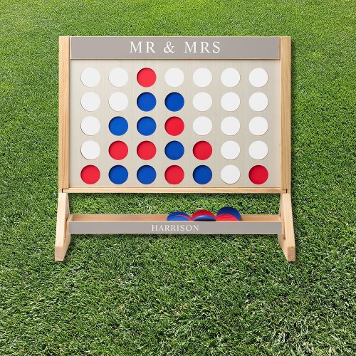 Mr and Mrs Couples Personalised Wedding Lawn Games Fast Four