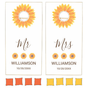 Mr And Mrs Couples Wedding Cornhole Set