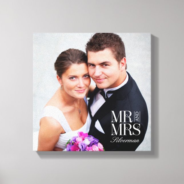 Mr and Mrs Custom Photo Canvas Print (Front)