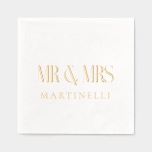Mr and Mrs customized moder design Foil Napkins