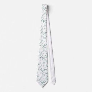 Mr and mrs cute doodles sage green neck tie