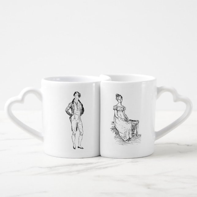 Mr. and Mrs. Darcy Coffee Mug Set (Front Nesting)