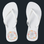 Mr and Mrs Elegant Floral Wedding Flip Flops<br><div class="desc">For further customization,  please click the "Customize" button and use our design tool to modify this template. If the options are available,  you may change text and image by simply clicking on "Edit/Remove Text or Image Here" and add your own. Designed by Freepik.</div>