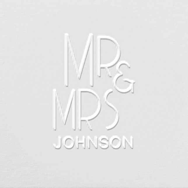 Mr and Mrs Elegant Minimal Chic Embosser (Design)