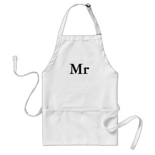 Mr and Mrs elegant modern matching couple Adult Apron