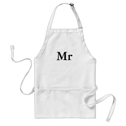 Mr and Mrs  elegant modern matching couple Adult Apron