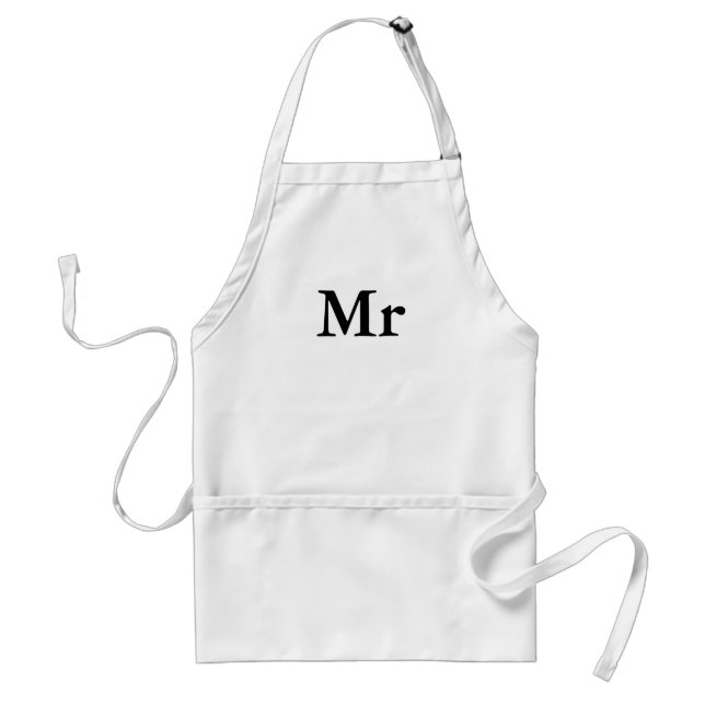 Mr and Mrs | elegant modern matching couple Adult Apron (Front)
