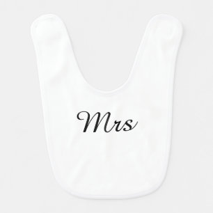 Mr and Mrs elegant modern matching couple Baby Bib