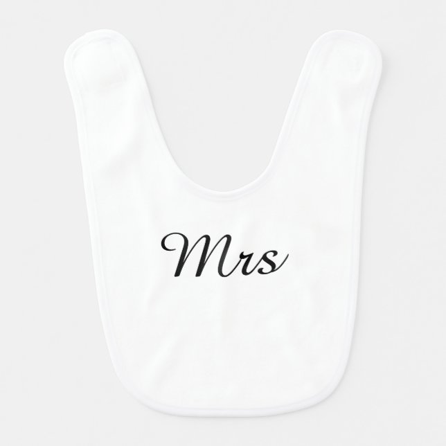 Mr and Mrs | elegant modern matching couple Baby Bib (Front)