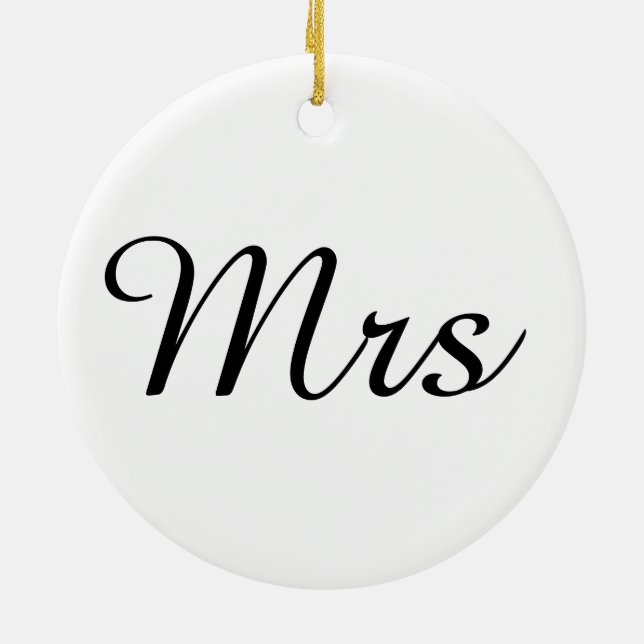 Mr and Mrs | elegant modern matching couple Ceramic Ornament (Back)