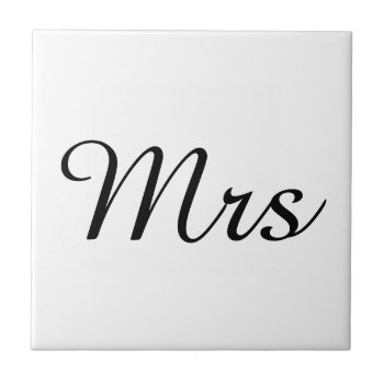 Mr And Mrs | Elegant Modern Matching Couple Ceramic Tile by chingchingstudio at Zazzle