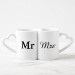 Mr and Mrs | elegant modern matching couple Coffee Mug Set<br><div class="desc">"Mr and Mrs" Matching couple gift with elegant modern black and white design. Perfect for • Lovers/Couple • Newlywed • Wedding anniversary • Valentine's day Click on the customize it button to personalize the design by choosing the background color you like and even add your own text. Matching items are...</div>