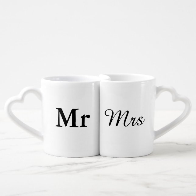 Mr and Mrs | elegant modern matching couple Coffee Mug Set (Front Nesting)