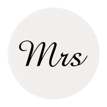 Mr And Mrs | Elegant Modern Matching Couple Edible Frosting Rounds by chingchingstudio at Zazzle