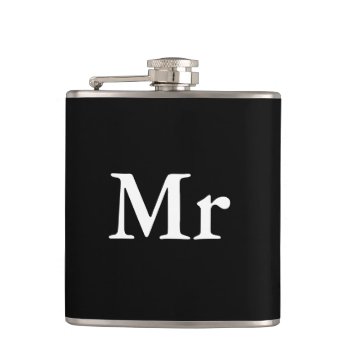 Mr And Mrs | Elegant Modern Matching Couple Flask by chingchingstudio at Zazzle