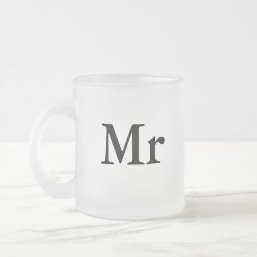 Mr and Mrs  elegant modern matching couple Frosted Glass Coffee Mug