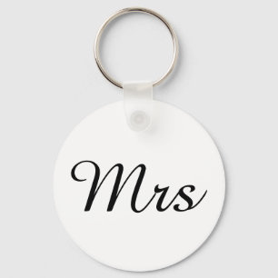 Mr and Mrs elegant modern matching couple Keychain