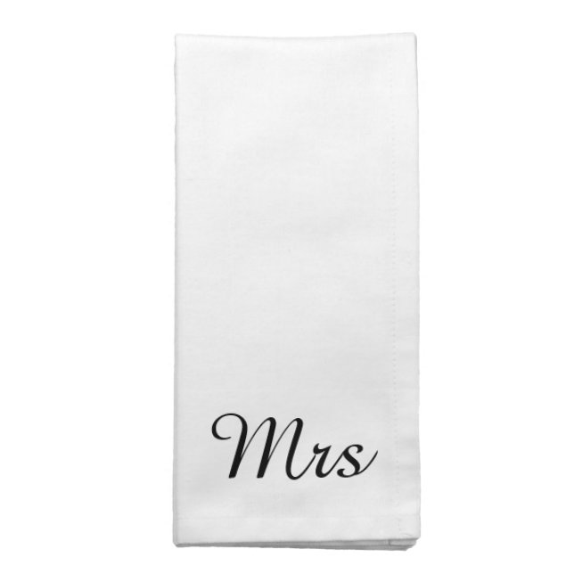 Mr and Mrs | elegant modern matching couple Napkin (Folded)