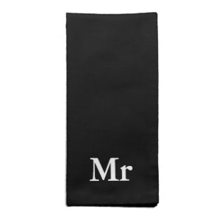 Mr and Mrs elegant modern matching couple Napkin