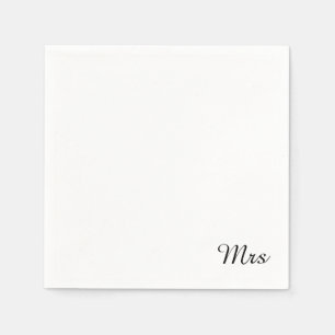 Mr and Mrs elegant modern matching couple Paper Napkins